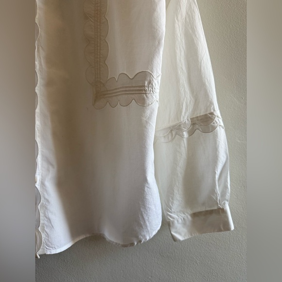 NWT m.i.h White Scalloped Button Dow Blouse, Delicate, Feminine, Size Medium - Picture 3 of 16